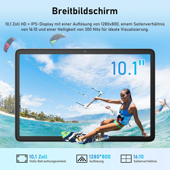 Blackview Tablet Android 15 Tab60 WiFi 10 Zoll Tablet, 12GB(4+8) RAM + 128GB ROM (2TB TF), Gaming Ta
