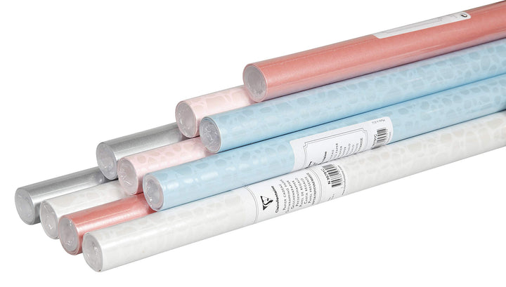 Clairefontaine 211422AMZC - Packung mit 10 Rollen Geschenkpapier Kraft Perlmutt, 2 m x 70 cm, 60g, 1