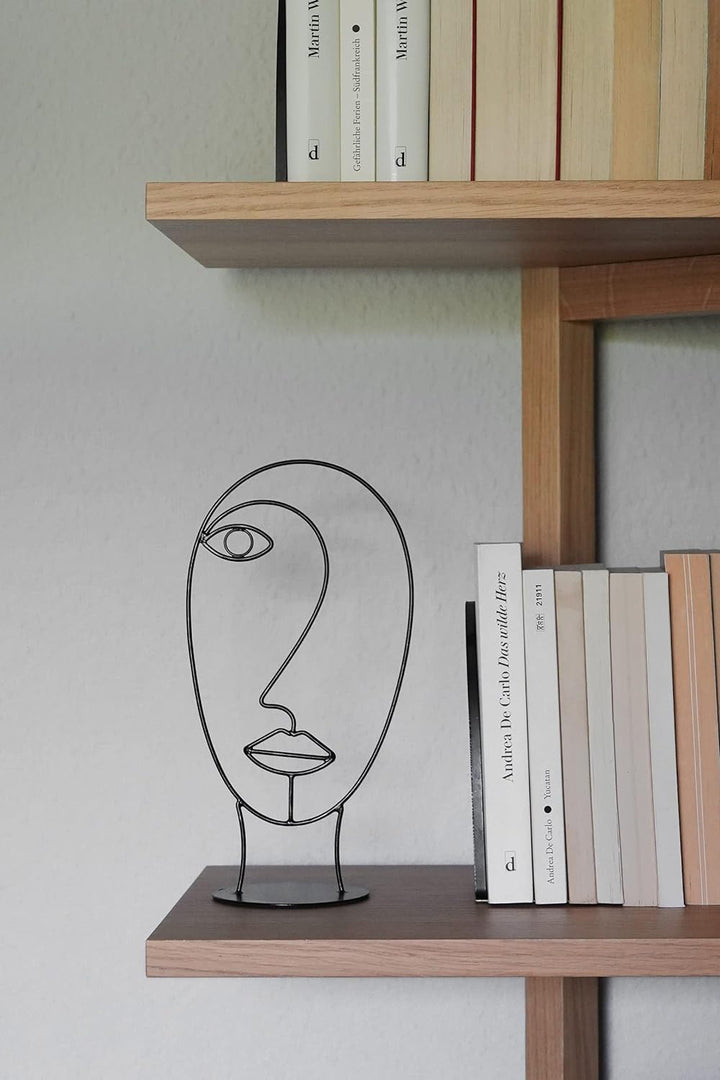 LaLe Living Deko Objekt Amico in Schwarz aus Eisen, Dekofigur abstrakte Metalllinie minimalistische