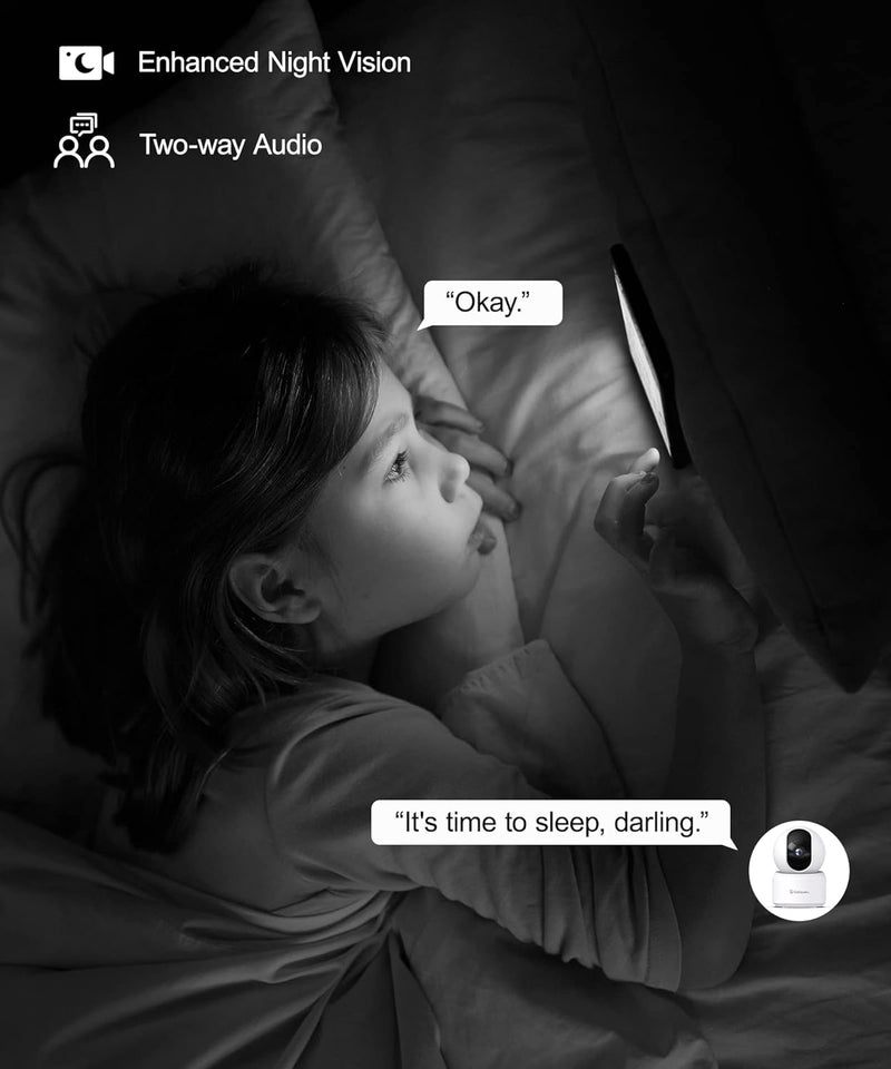 GALAYOU 2K Überwachungskamera innen, WLAN IP Kamera überwachung Indoor WiFi Camera,360°Hundekamera Z