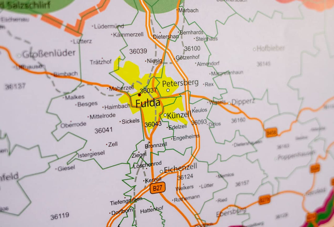 GeoMetro XL Postleitzahlenkarte von Hessen mit Laminierung (beschreib- und abwischbar): Grosse GeoMe