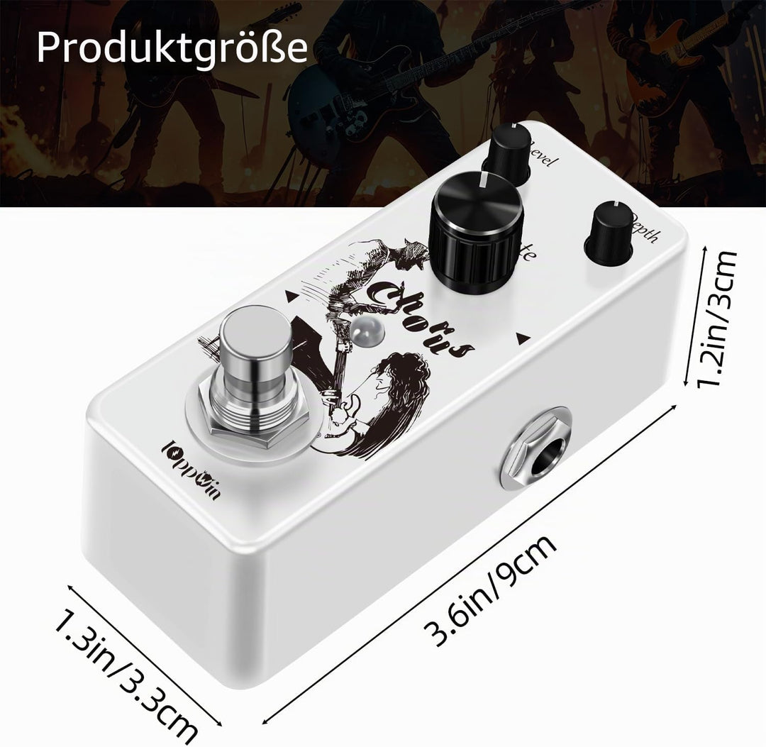 Analog Chorus Pedal - Warmes, Klares Chorus-Klang für Rock, Blues & Post-Rock | Metallgehäuse | True