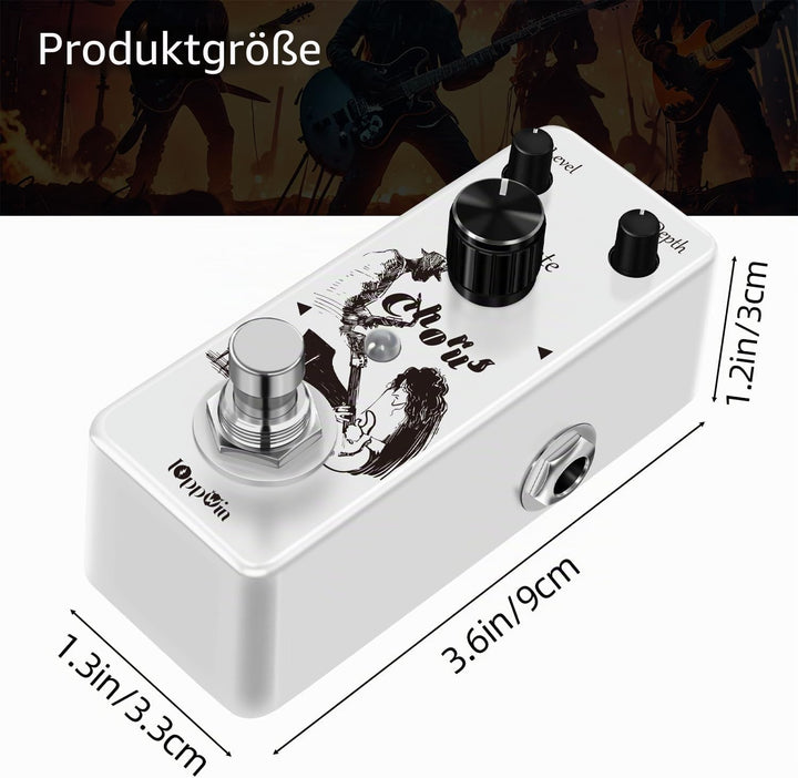 Analog Chorus Pedal - Warmes, Klares Chorus-Klang für Rock, Blues & Post-Rock | Metallgehäuse | True