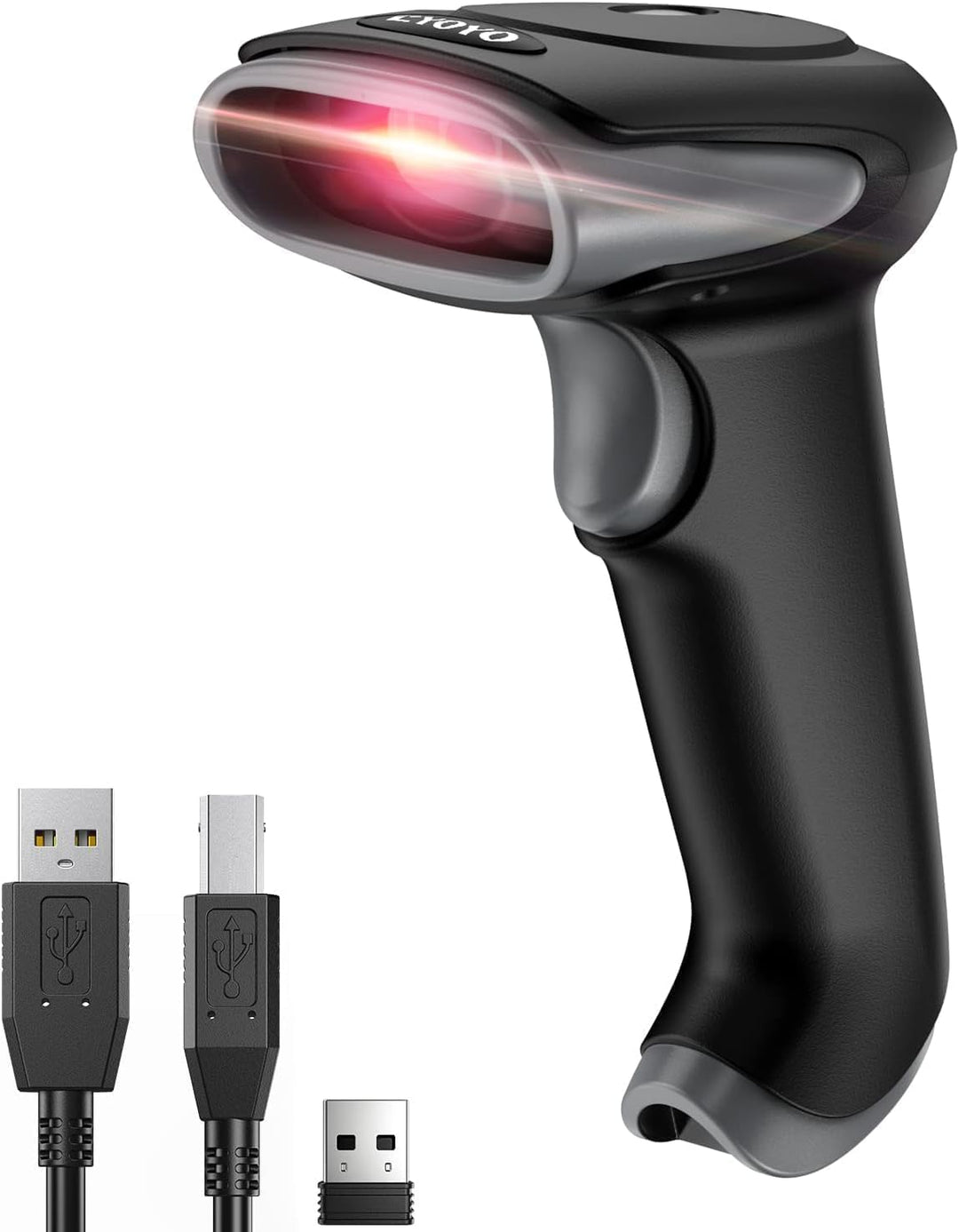 Eyoyo Barcode Scanner 1D 2D QR kabelgebunden und 2.4G Wireless, QR Code Scanner Handheld Barcode Les