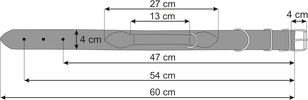 Hundehalsband Leder mit Griff, Lederhalsband Hund, Halsband, Metallschnalle, Hell Braun, 47-54 cm, H