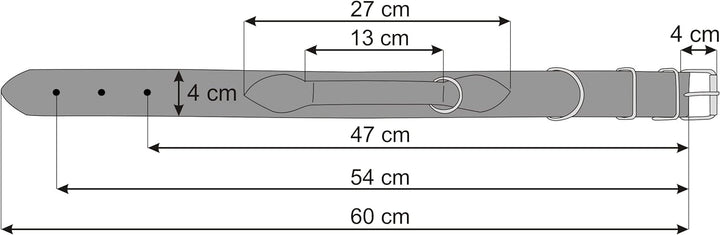 Hundehalsband Leder mit Griff, Lederhalsband Hund, Halsband, Metallschnalle, Hell Braun, 47-54 cm, H