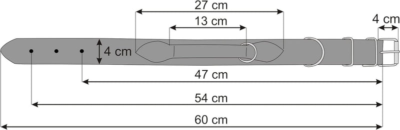 Hundehalsband Leder mit Griff, Lederhalsband Hund, Halsband, Metallschnalle, Hell Braun, 47-54 cm, H