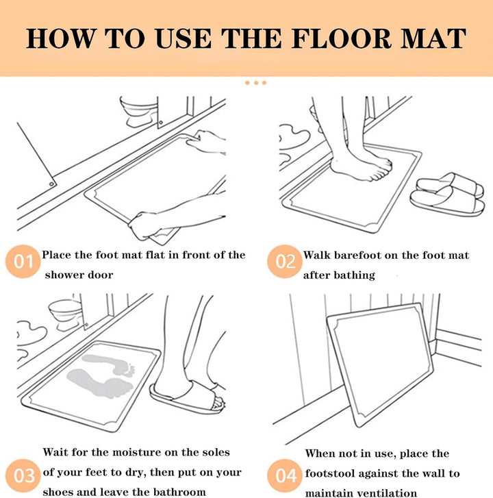 Dai Lufei Stein-Badematte – Natürliche Kieselgur, Super Saugfähige Duschmatte, Schnell Trocknende, r