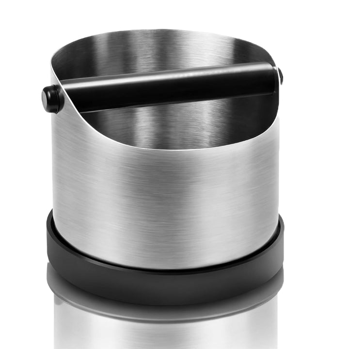 700 ml Abklopfbehälter für Siebträger aus Edelstahl, Espresso Knock Box mit abnehmbarer Klopfstange
