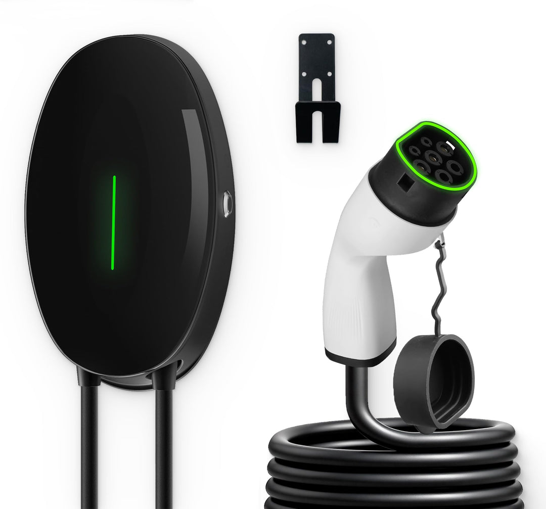 EV Ladegerät Wandhalterung mit 11KW Typ 2, 16A 3-Phasen Heim Ladestation Wallbox, 6m Ladekabel und T