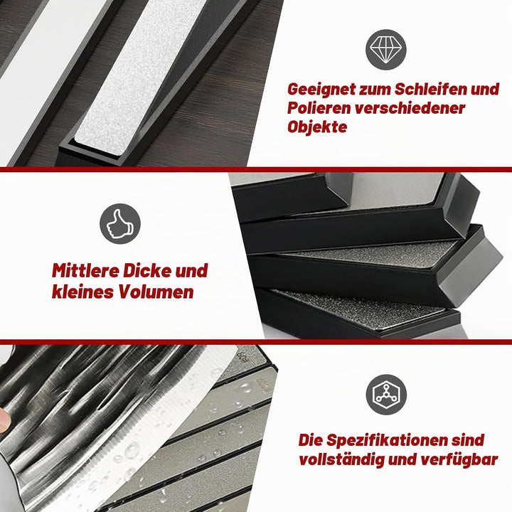Schleifstein Set,6 Stück Diamant Abziehstein Mit Messerschärfwinkel-Einsteller,Messerschärfer-Stein,