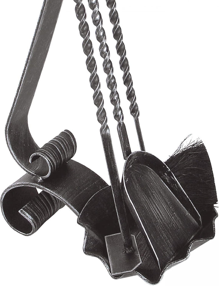 raik 21.05.022.2 Kaminbesteck, Schmiedeeisen, schwarz lackiert, 66cm