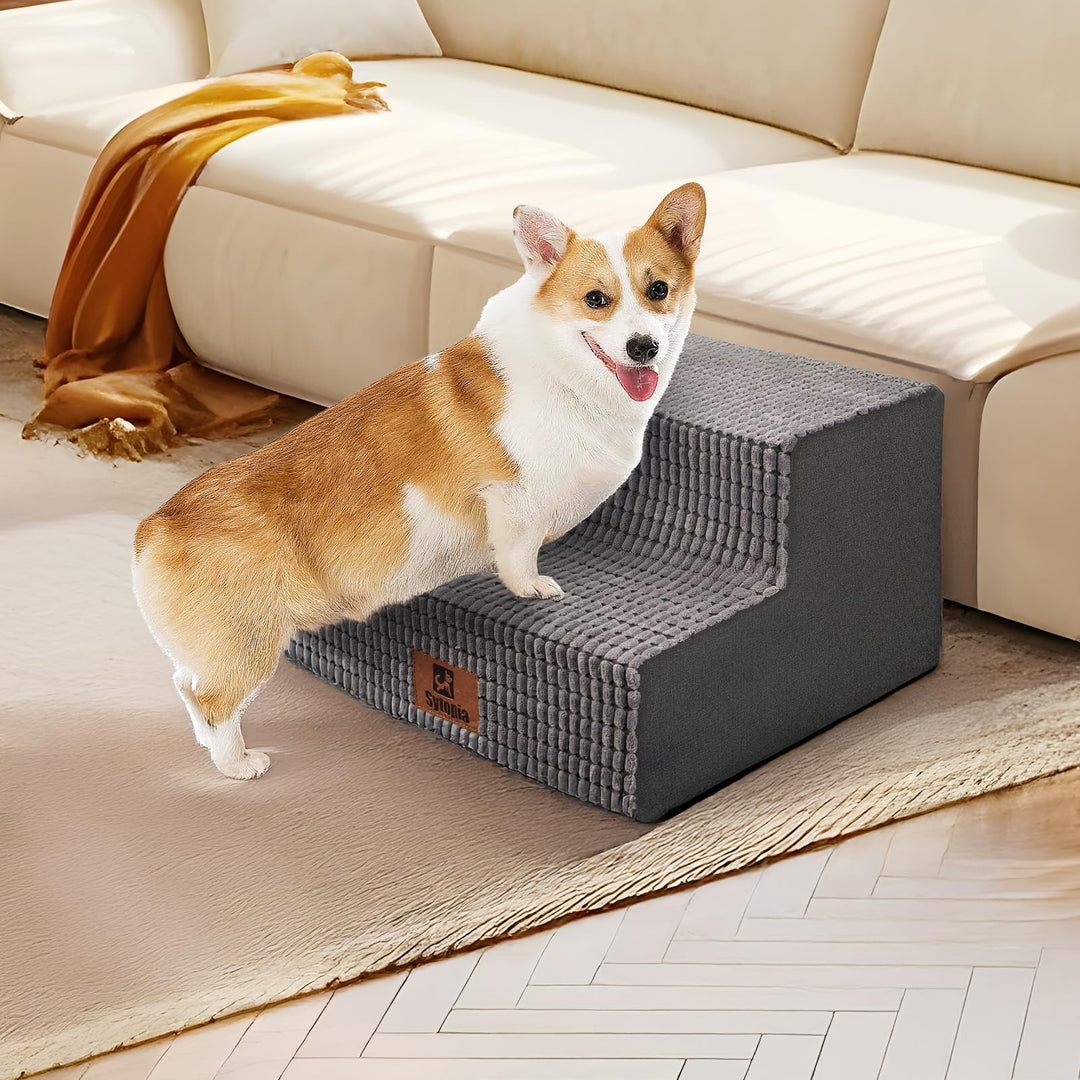 Sytopia Hundetreppe für Kleine Hunde 2 Stufen, Hundetreppe für Bett und Sofa 40cm Hoch, Haustiertrep