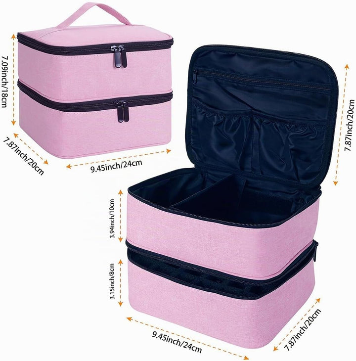 Nagellack Aufbewahrung Tasche Doppelschicht Nagellack Organizer Lagerung 30 Flaschen (15 ml / 0,5 FL