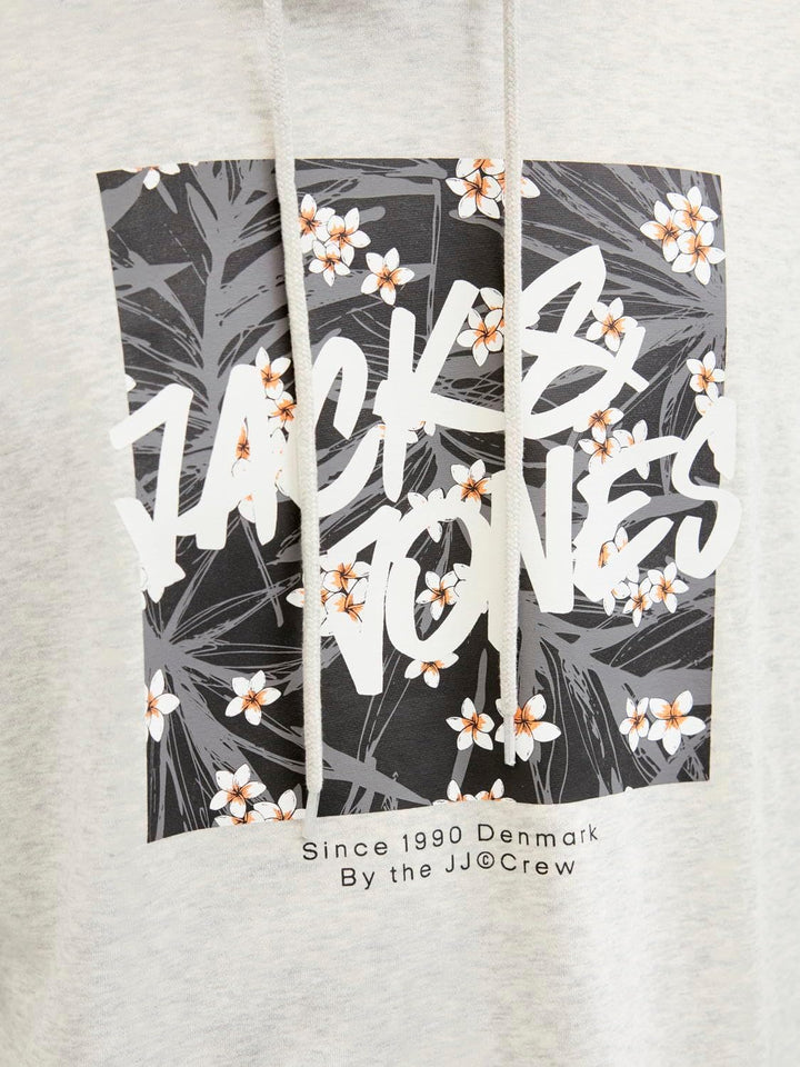 JACK & JONES Male Kapuzenpullover Logo Kapuzenpullover S Cloud Melange, S Cloud Melange