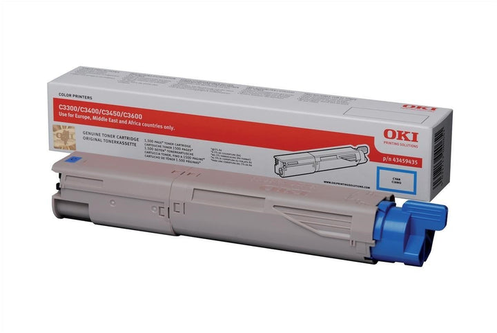 OKI 43459435 C3300, C3400, C3450, C3600 Tonerkartusche Standardkapazität 1.500 Seiten, cyan, cyan