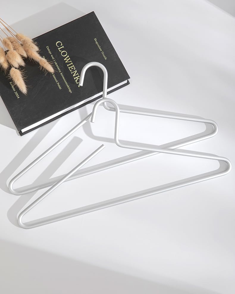 Premium Matte Seide Aluminium Kleiderbügel - 10er Pack, 41,5 cm Extra Glatt & Robust Metall Hemd Kle