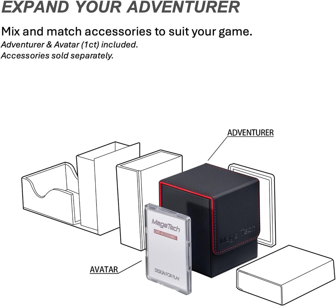 Mage Tech Adventurer [Hero] Modulare Deckbox - passt für 99 doppelt gesleevte Karten - Avatar-Halter