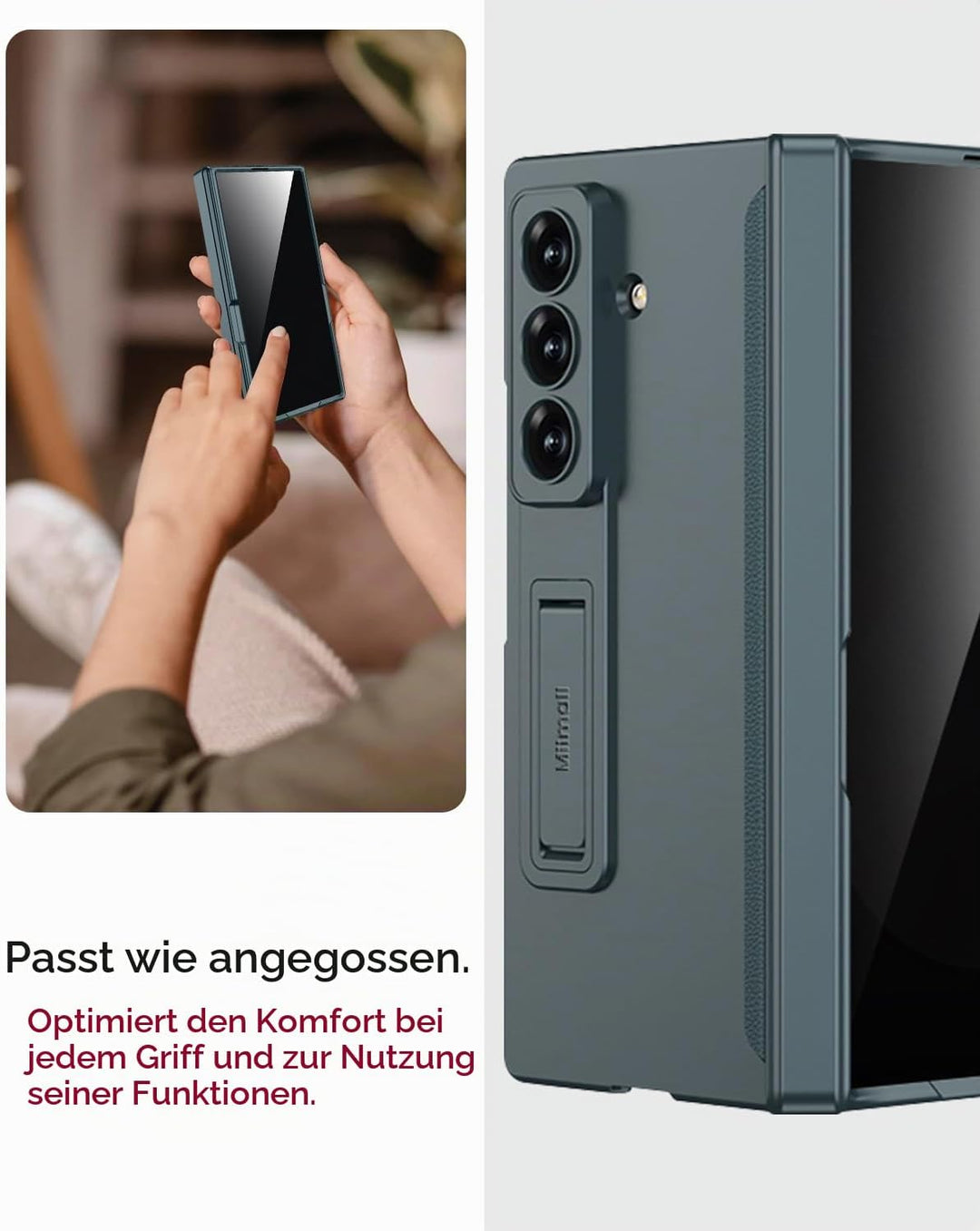 Miimall Kompatibel mit Samsung Galaxy Z Fold 7 Hülle mit Displayschutz Anti-SPY, [Magnetischer Schar