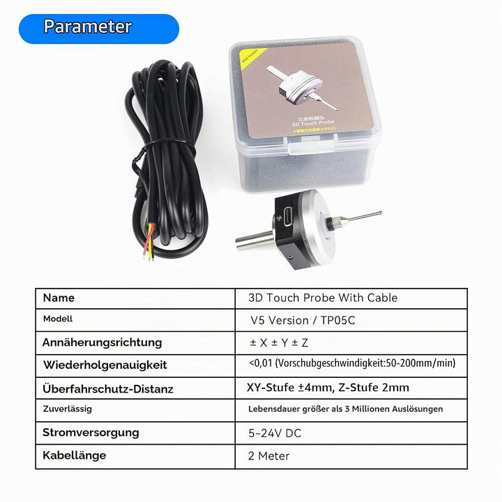 RATTMMOTOR Kantentaster,3D-Kantensucher,DC 5–24 V,Multifunktionaler CNC 3D-Kantentaster,6mm Schaft,m