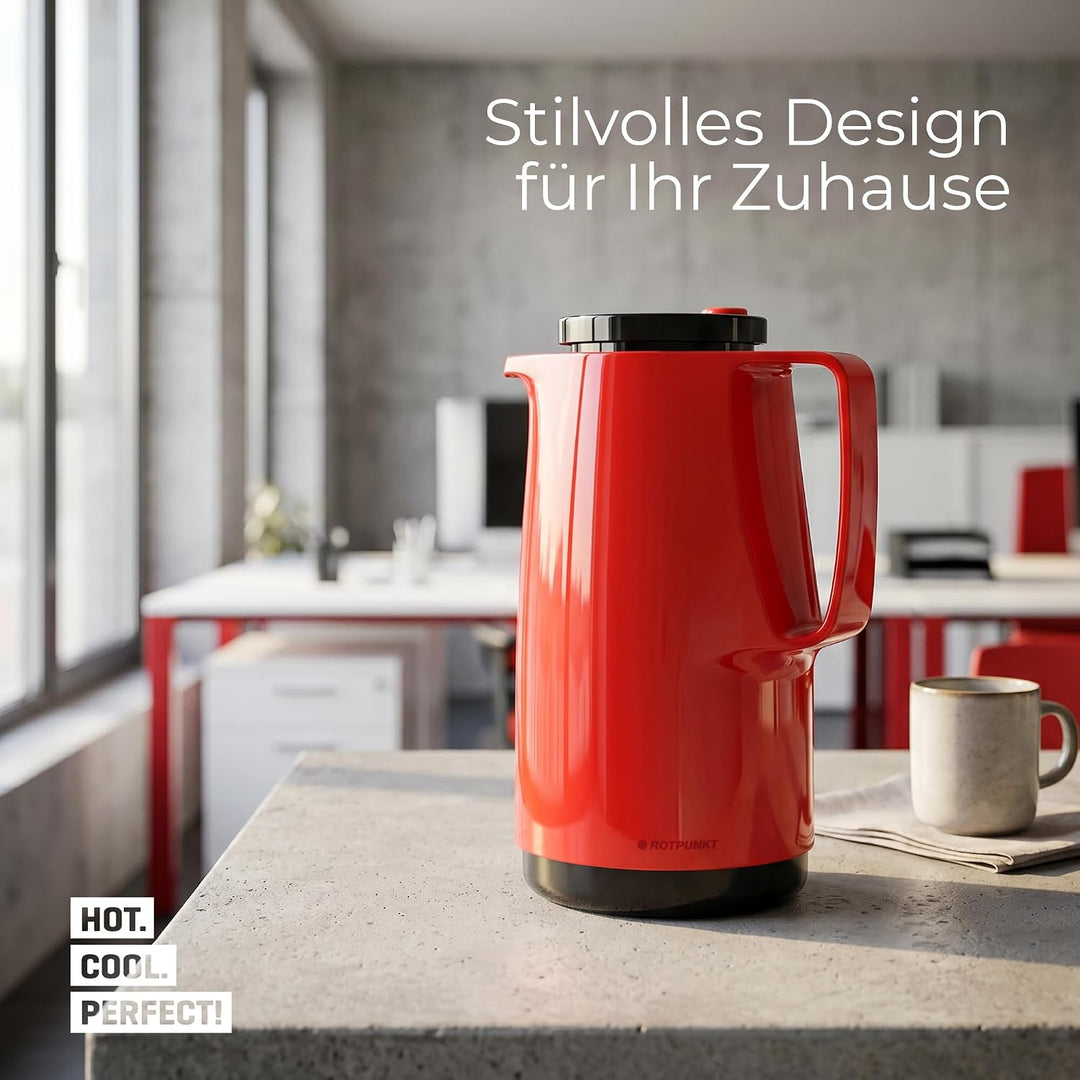 ROTPUNKT Isolierkanne 760 Maxima 1,0 l | Zweifunktions-Drehverschluss | BPA-frei - gesundes Trinken