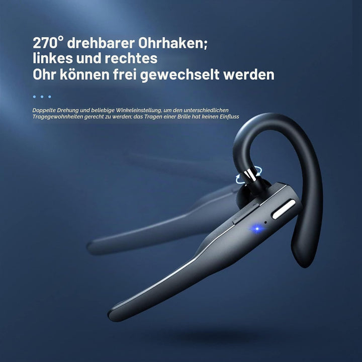 Cuifati YYK-525 Business -Headset, sehr leichtes Ohrbügel-Design, mit 500-mA-Ladeetui, für Geräte mi