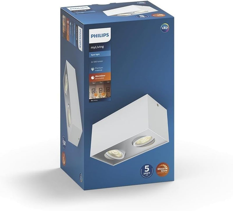 Philips myLiving LED Spot Box 2-flammig, 9W, weiss 2-flammig Weiss, 2-flammig Weiss