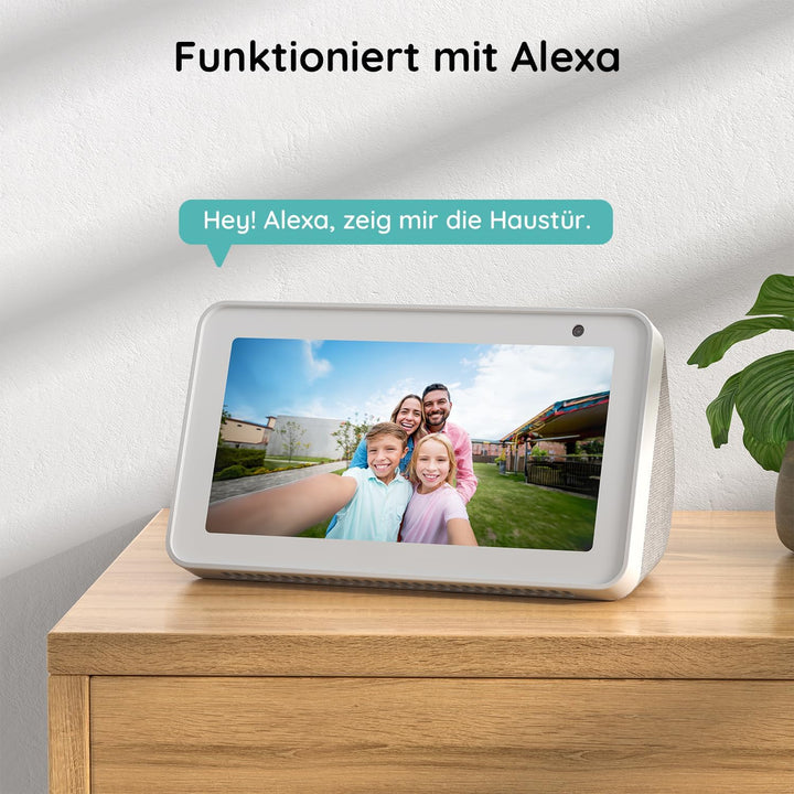BOIFUN 2K WLAN Video Türklingel mit Kamera, funkklingel mit Kamera, 180° Ultrabreiten Sichtfeld, 2-W