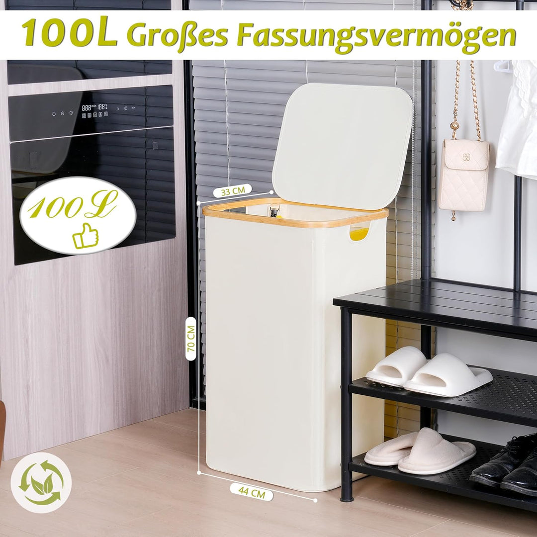 efluky Gelber Sack Ständer 100L, Mülleimer mit Deckel, Müllsackständer für Gelbe Säcke, Leichte Entn