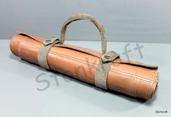 StonKraft 19 "x 15" (Schachbrett Grösse 12 "x 12") Echtes Roll-up Leder Schachspiel - Mit Holz Schac