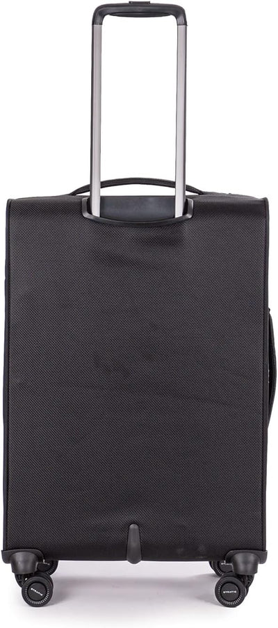 Stratic Mix Koffer Weichschale Reisekoffer Trolley Rollkoffer mittelgross, TSA Kofferschloss, 4 Roll