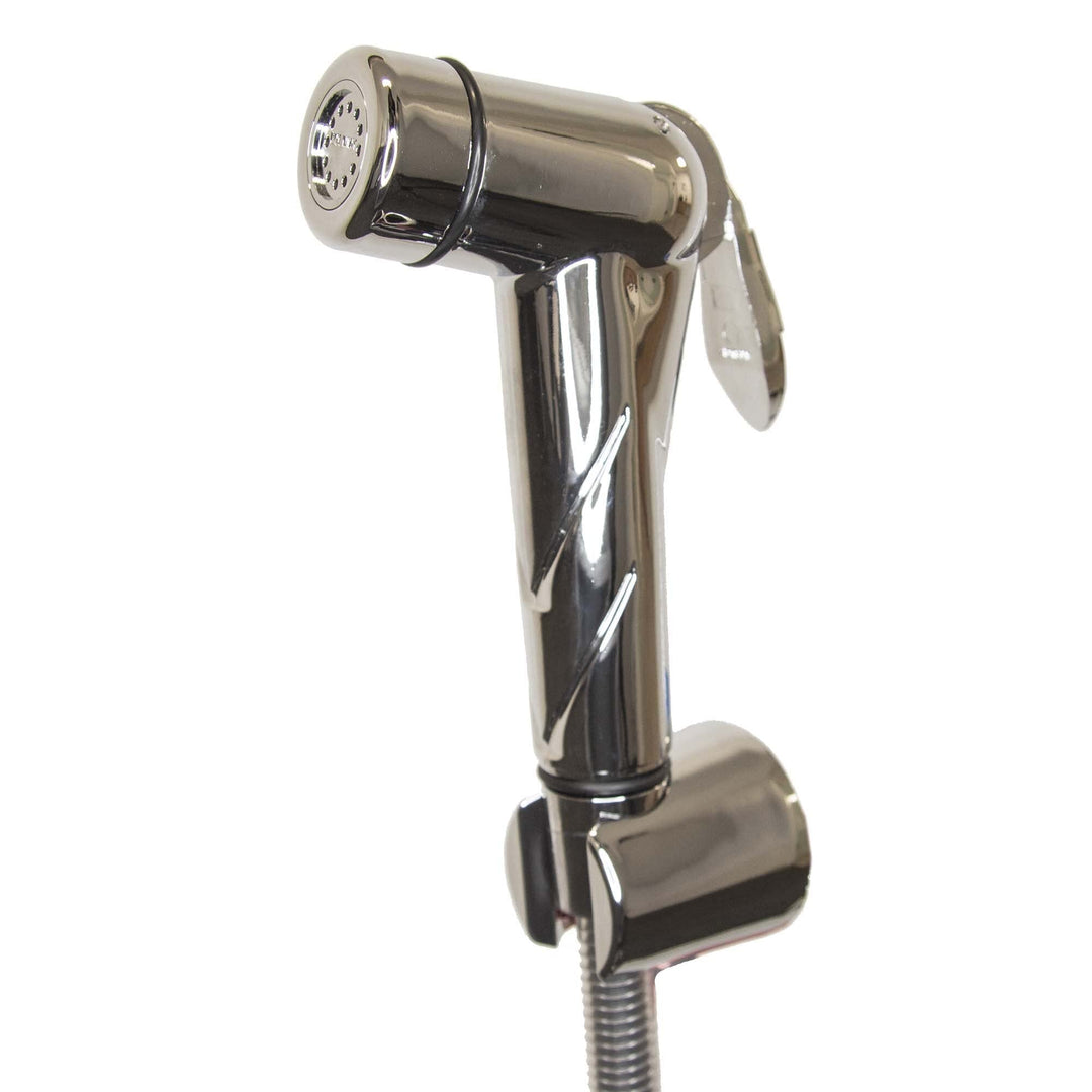 tecuro Bidet WC Handbrause Set SHATTAF, chrom, 1-strahlig, 1,20 m Schlauch und Wandhalter - T1401C,