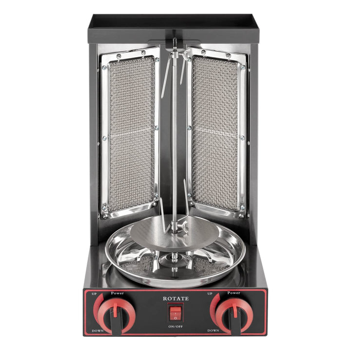 2 Brenner Gas Edelstahl Gas Döner,Gas Vertikaler Broiler, Hähnchengrill, Gyrosgrill, Vertikalgrill,