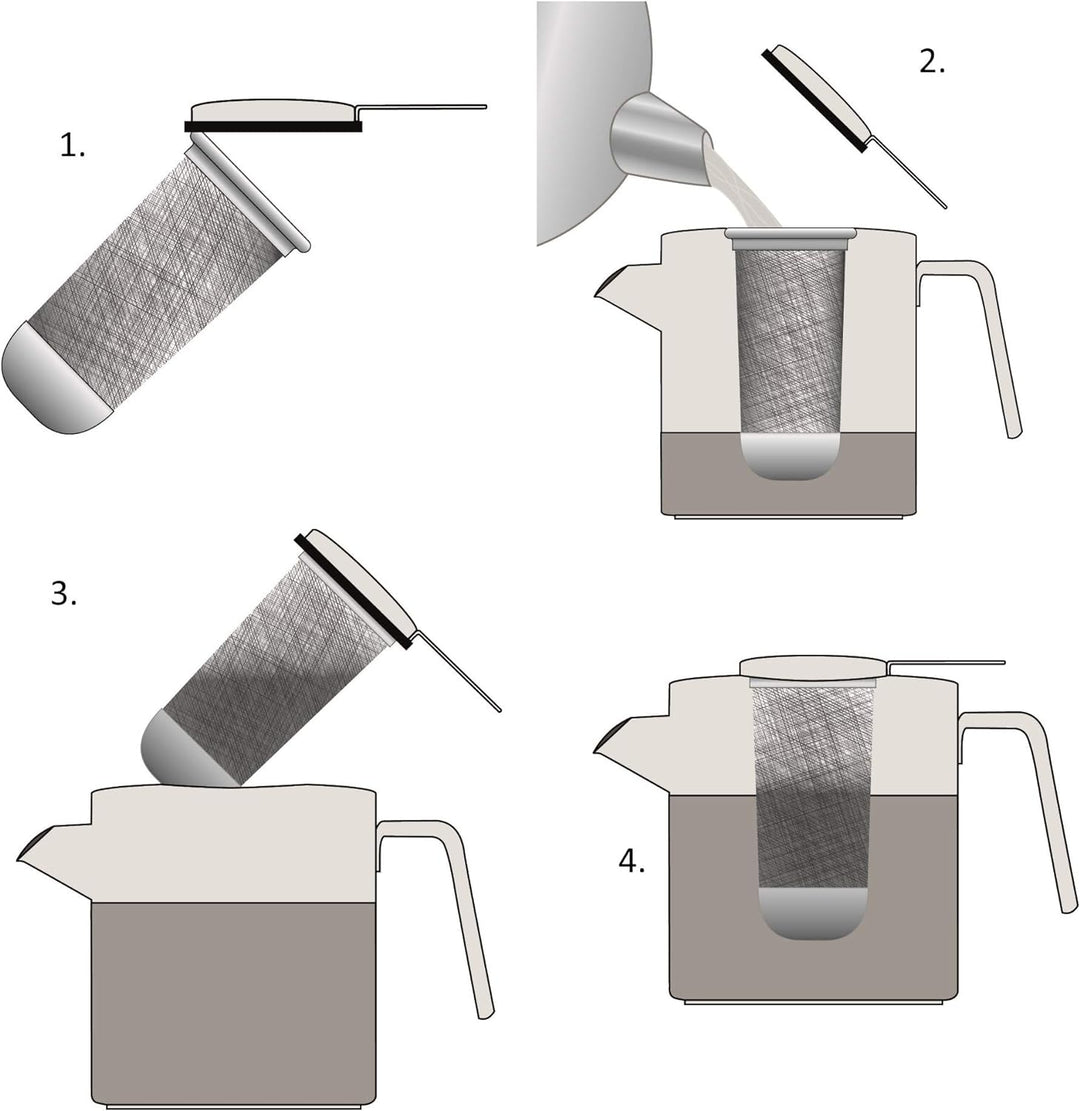 WMF Kult Teekanne mit Stövchen Set 2-teilig, Cromargan Edelstahl mattiert, Kanne 1,2 L mit Siebeinsa