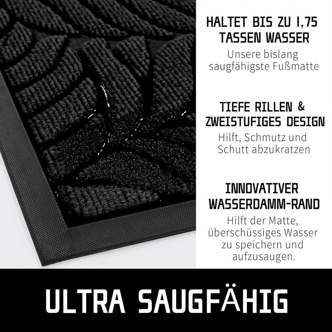 Yimobra Fussmatte, 120 x 80 cm, rutschfeste Sauberlaufmatte für draussen – Premium Fussmatte gegen S