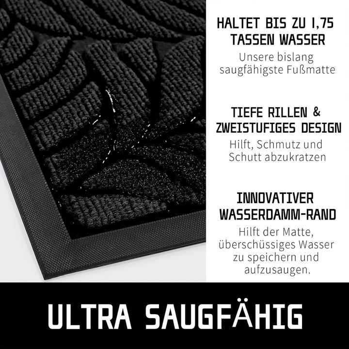 Yimobra Fussmatte, 120 x 80 cm, rutschfeste Sauberlaufmatte für draussen – Premium Fussmatte gegen S
