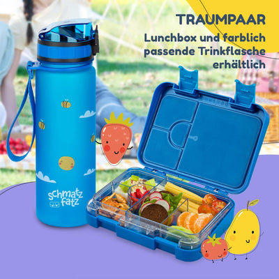 schmatzfatz Junior Brotdose Kinder mit Fächern, BPA Frei Lunchbox Kinder, Bento Box Kinder, Brotbox