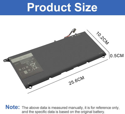 Exmate JD25G 90V7W JHXPY 0DRRP 0N7T6 5K9CP DIN02 RWT1R Laptop-Akku für Dell XPS 13 9343 9350[7.4V 52