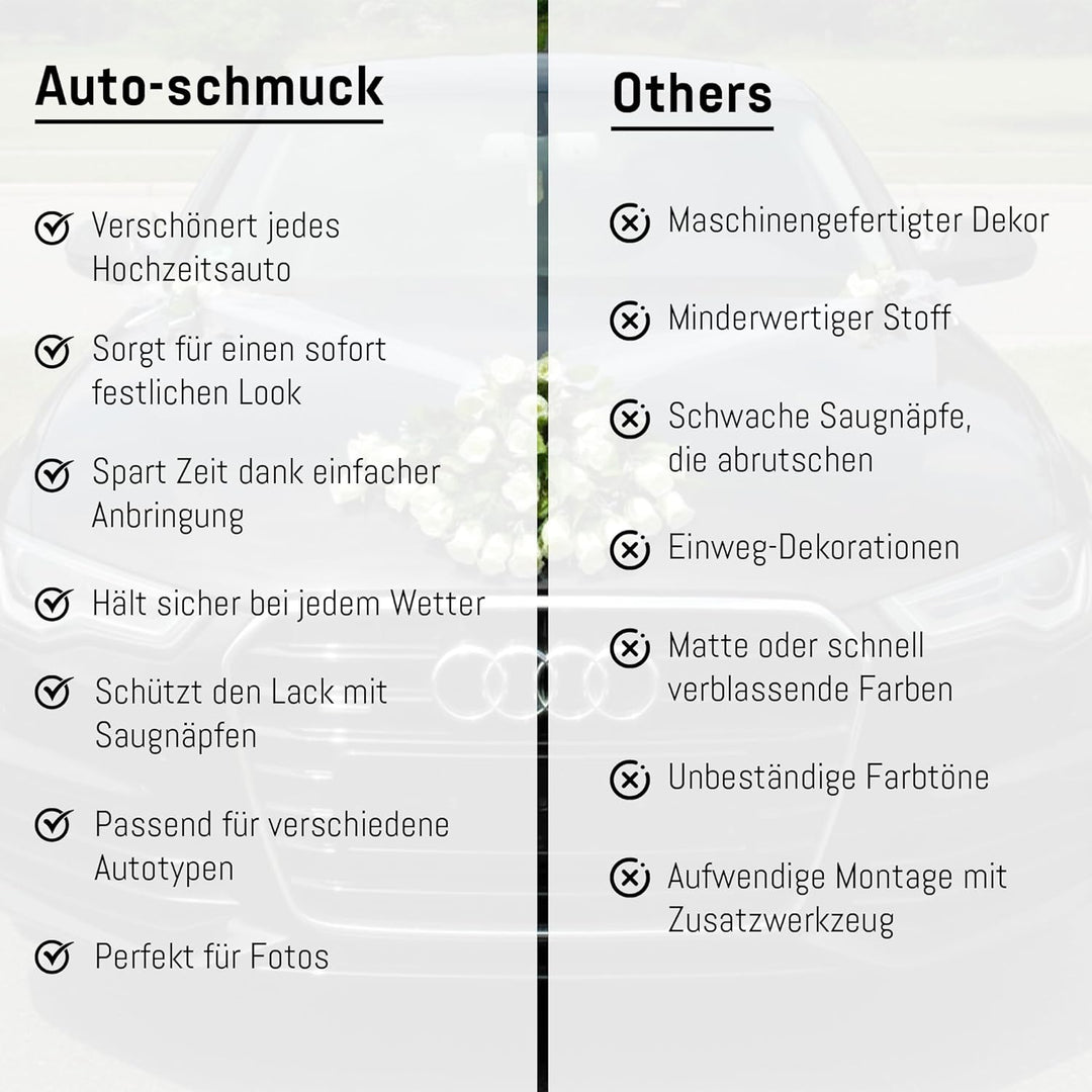 Spitze STRAUss Auto Schmuck Braut Paar Rose Deko Dekoration Autoschmuck Hochzeit Car Auto Wedding De