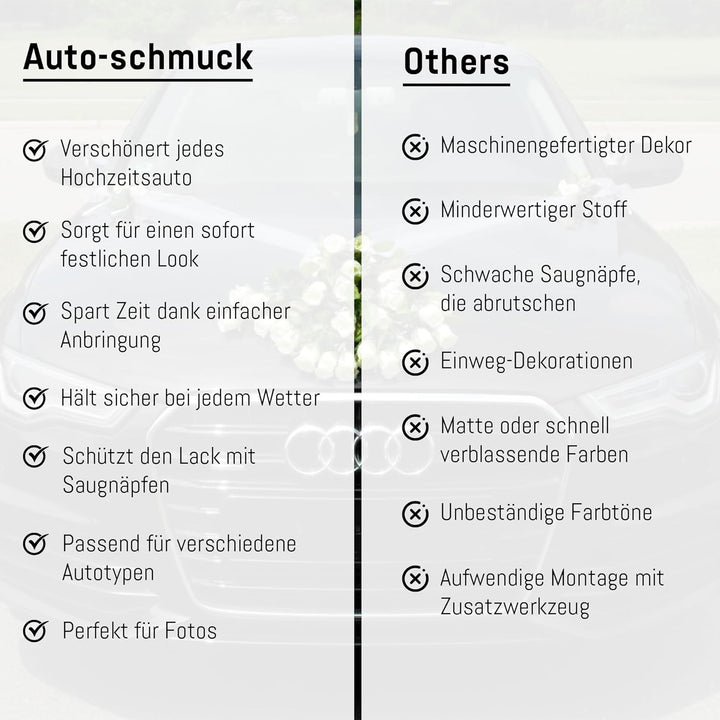 Spitze STRAUss Auto Schmuck Braut Paar Rose Deko Dekoration Autoschmuck Hochzeit Car Auto Wedding De
