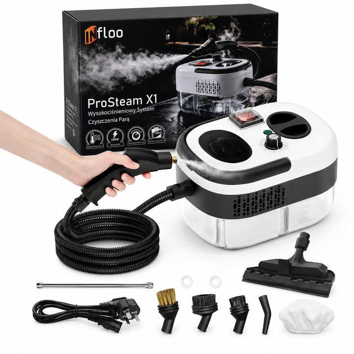 ProSteam X1 Dampfreiniger 2500W, 1,2 l Wassertank, 6 Dampfstufen, Handdampfreiniger für Boden, Fenst