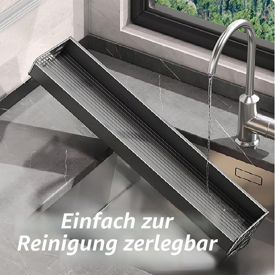 Wandregal Küche ohne Bohren 40/50cm Gewürzregal Wand mit Haken Küchenregal hängend Aufbewahrung Gewü