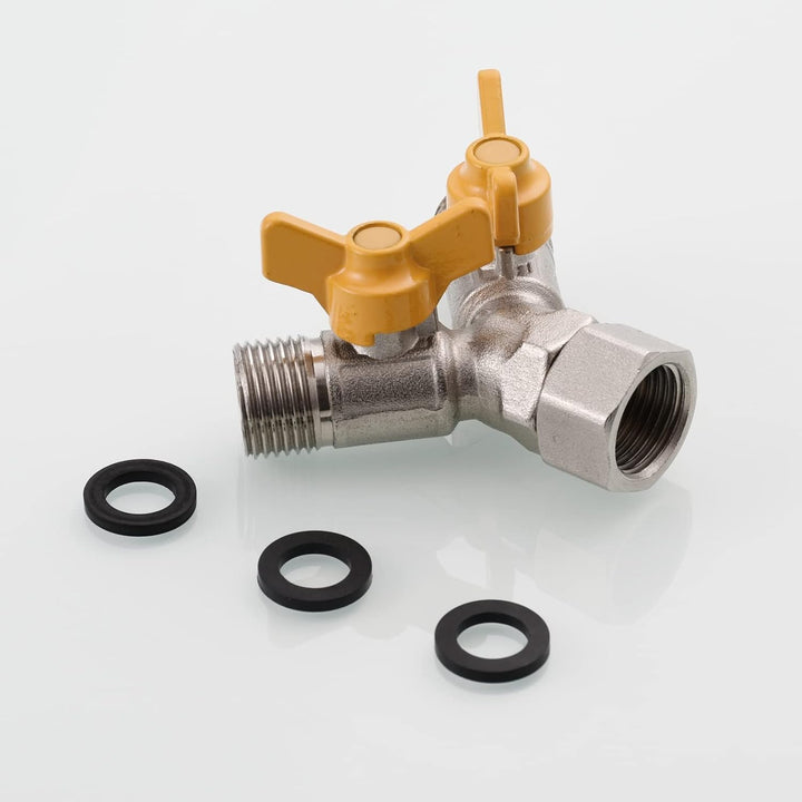 Tecmolog 3 Wege Umschaltventil 1/2 Zoll Messing Y-Verteilerstück mit Absperrhähnen für Duschkopf und