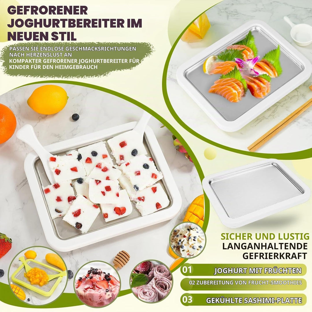 Eiscreme Roller Maker Set Mit 2 Spateln, Instant Eismaschine, Ice Cream Rolls Platte Für Erwachsene