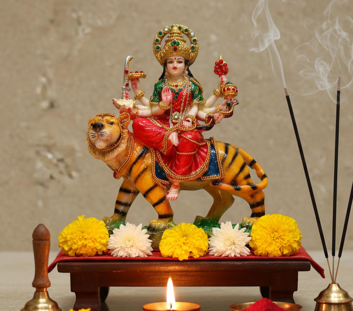 Esplanade Maa Durga MATA Rani Idol Statue Murti Moorti für Zuhause Mandir (6,5 x 8 Zoll)… 8 Inches,