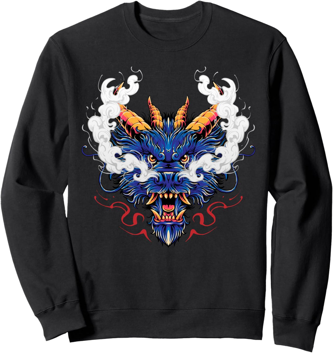 Drachenkopf Japanischer Drache Japanische Kunst Sweatshirt