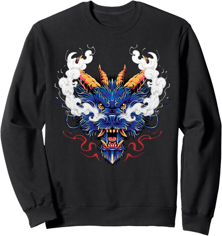 Drachenkopf Japanischer Drache Japanische Kunst Sweatshirt