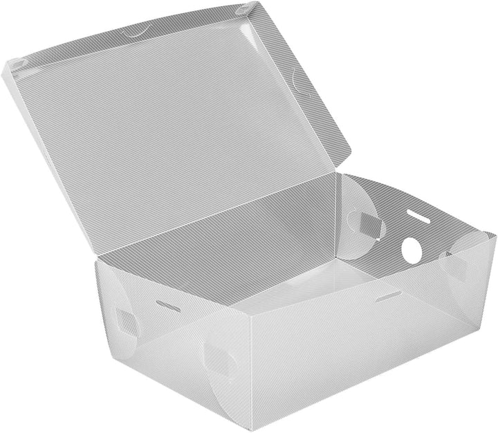 Schuhbox, 20 Schuhboxen Stapelbar Transparent, Faltbares Schuh Boxen 28x18x10cm, Schuhaufbewahrung m
