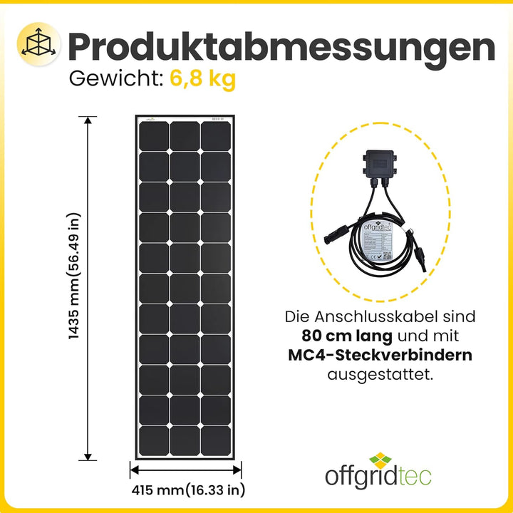 Offgridtec® SPR-Ultra-100 120W SLIM 12V High-End Solarpanel 110 Watt