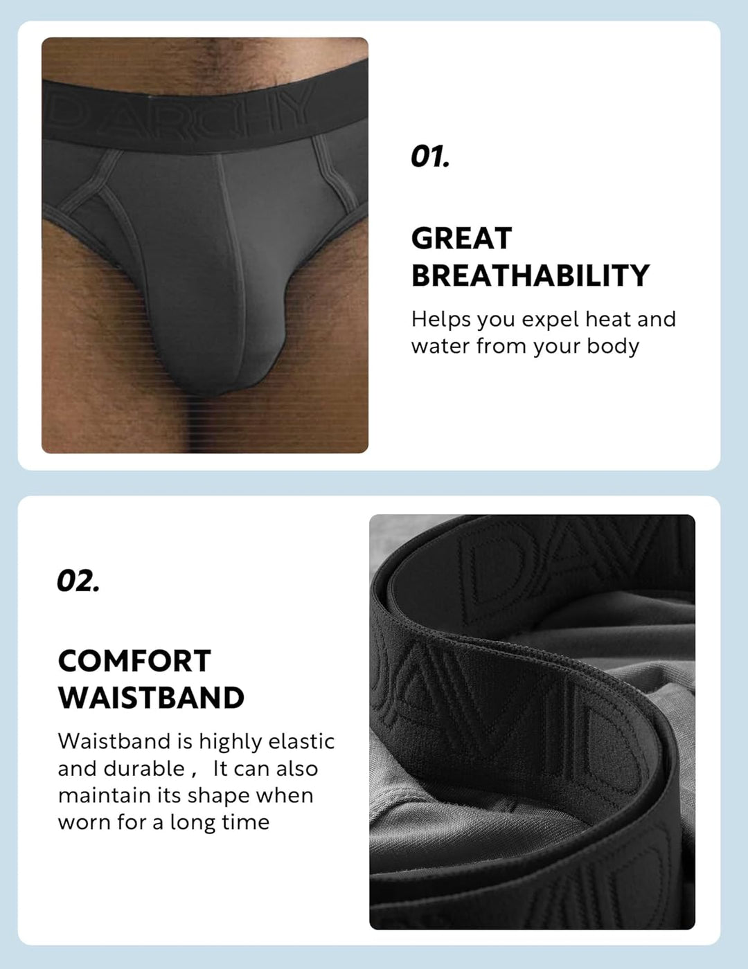DAVID ARCHY 4/7er Pack Herren Slip Männer Slips Stretcken Unterwäsche Weich Ohne Etikett S C:grau*4(